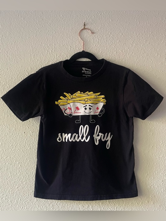 In n out Other - In-N-Out Burger Small Fry Graphic T Shirt Kids Small Black Fast Food Tee